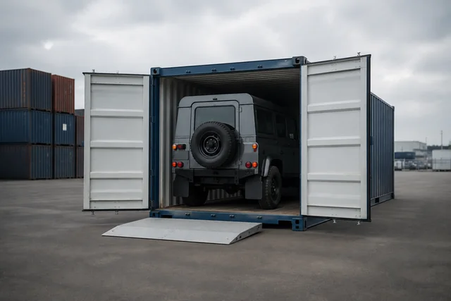 Illustrative container vehicle transport arrangement